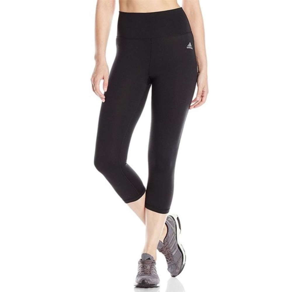 Adidas mid-rise cropped workout leggings